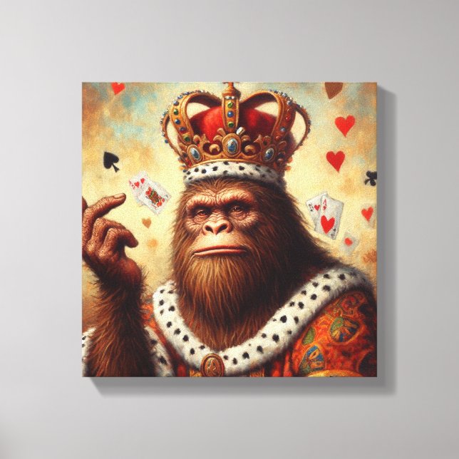 Bigfoot Queen of Hearts Canvas Print (Front)