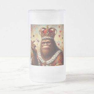 Bigfoot Queen of Hearts Frosted Glass Beer Mug