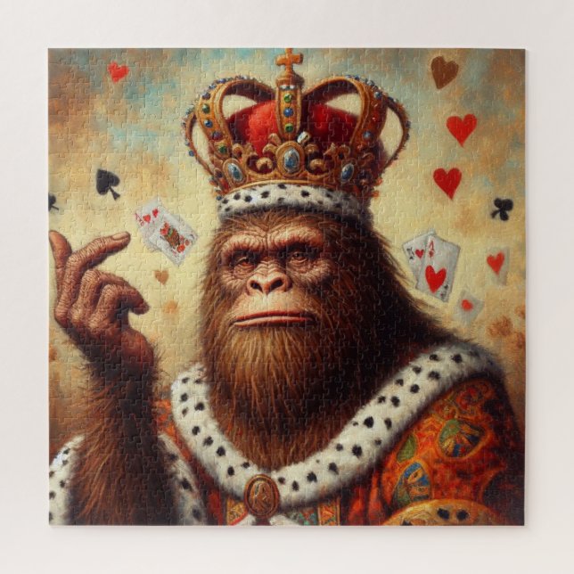 Bigfoot Queen of Hearts Jigsaw Puzzle (Vertical)