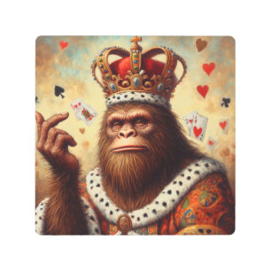 Bigfoot Queen of Hearts Metal Print