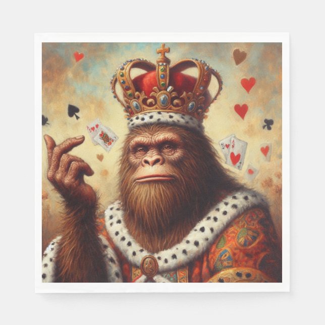 Bigfoot Queen of Hearts Napkins (Front)