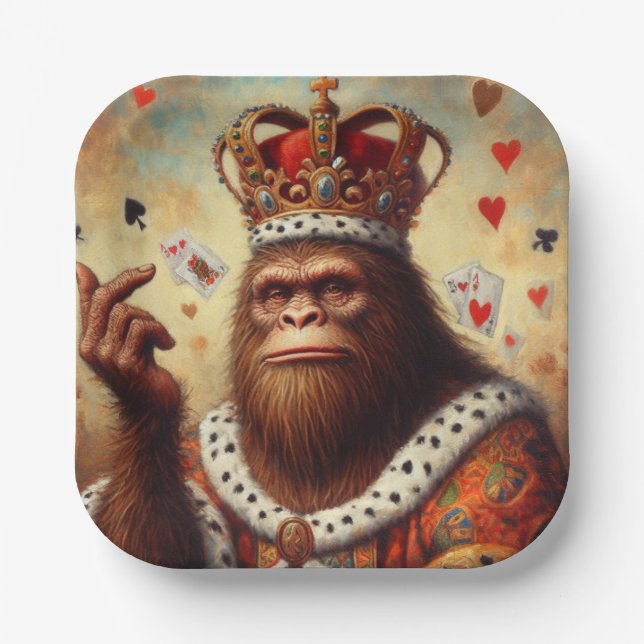 Bigfoot Queen of Hearts Paper Plates (Front)