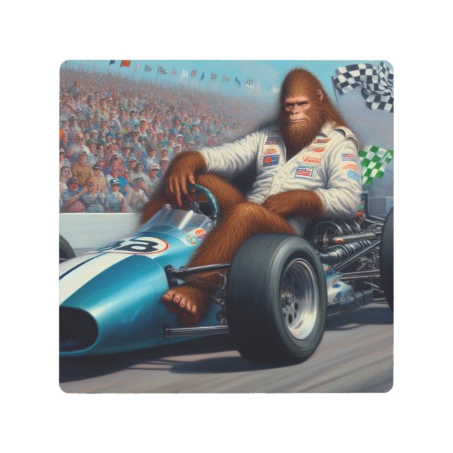 Bigfoot Racecar Metal Print (Front)