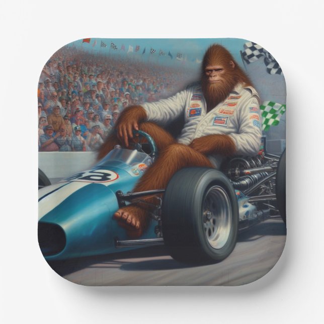 Bigfoot Racecar Paper Plates (Front)