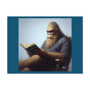 Bigfoot Reading Postcard