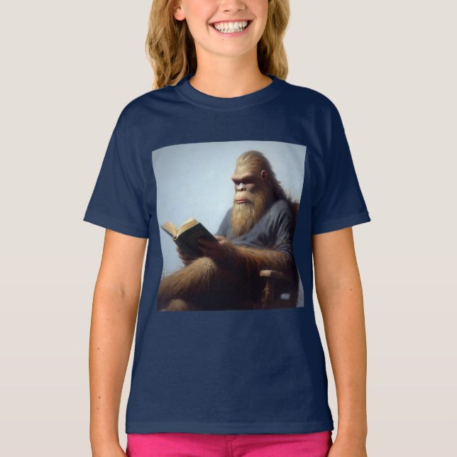 Bigfoot Reading T-Shirt (Front)