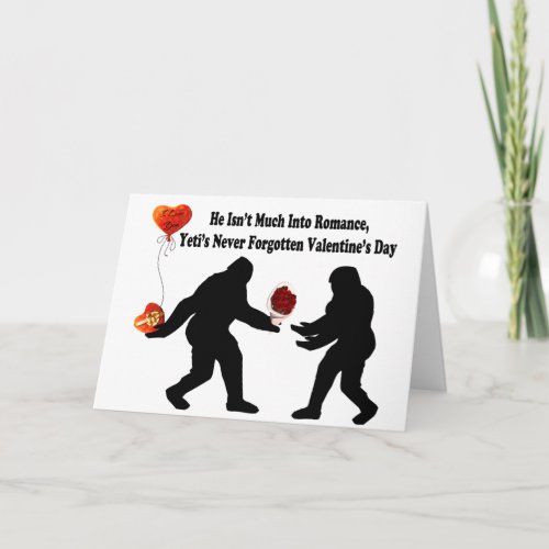 Bigfoot Remembers Valentines Day Holiday Card