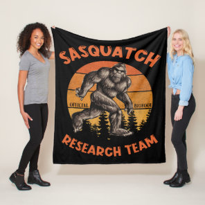 Bigfoot Research Team Retro Vintage Sasquatch Fleece Blanket