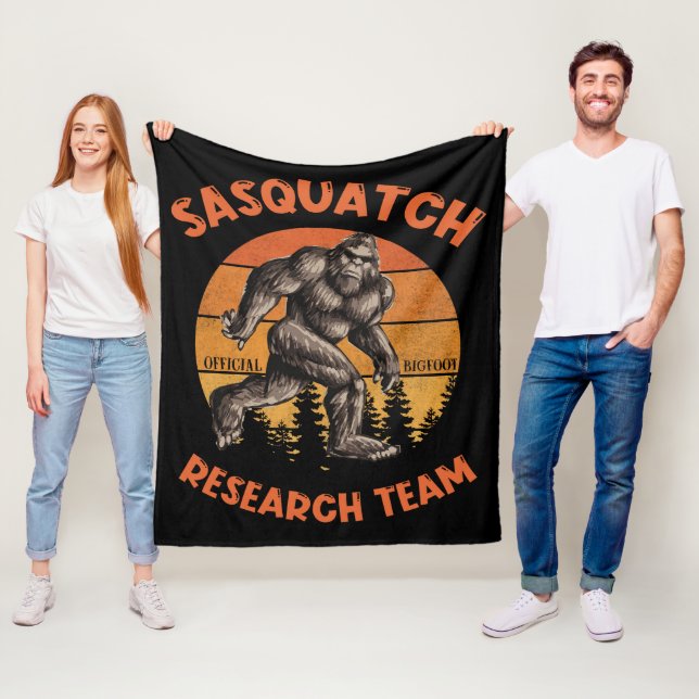 Bigfoot Research Team Retro Vintage Sasquatch Fleece Blanket (In Situ)