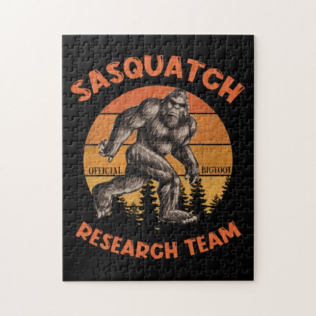 Bigfoot Research Team Retro Vintage Sasquatch Jigsaw Puzzle (Vertical)