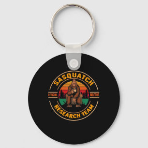 Bigfoot Research Team Retro Vintage Sasquatch Keychain