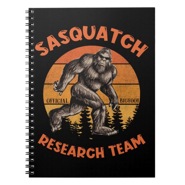 Bigfoot Research Team Retro Vintage Sasquatch Notebook (Front)