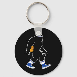 Bigfoot Retro Bysketbyll Gift For Squatch Believer Keychain