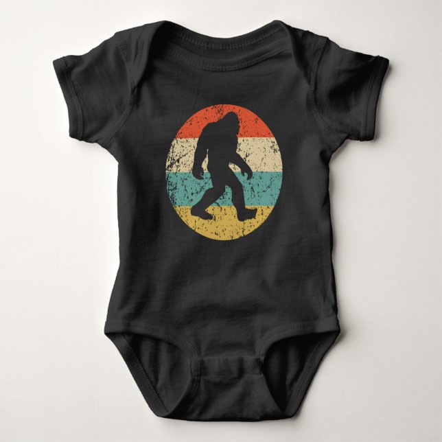 Bigfoot Retro Sasquatch Baby Bodysuit (Front)