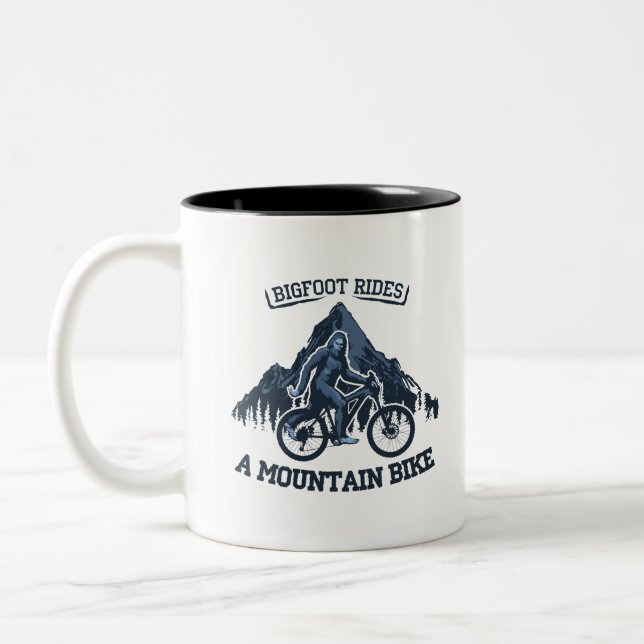 Bigfoot Ride Mountain Bike Two-Tone Coffee Mug (Left)
