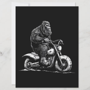 Bigfoot Riding A Motorcycle Bike Funny Sasquatch M