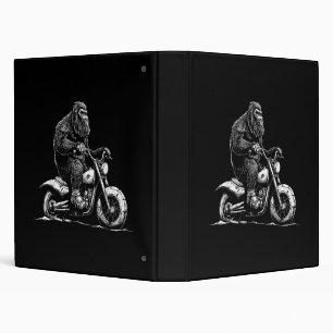 Bigfoot Riding A Motorcycle Bike Funny Sasquatch M 3 Ring Binder