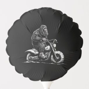 Bigfoot Riding A Motorcycle Bike Funny Sasquatch M Balloon
