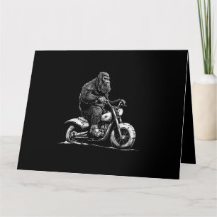 Bigfoot Riding A Motorcycle Bike Funny Sasquatch M Card