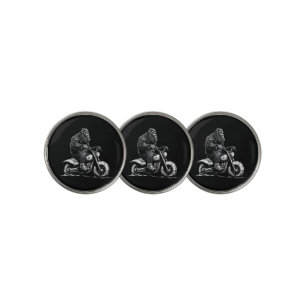 Bigfoot Riding A Motorcycle Bike Funny Sasquatch M Golf Ball Marker