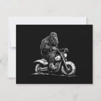 Bigfoot Riding A Motorcycle Bike Funny Sasquatch M
