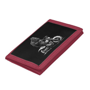 Bigfoot Riding A Motorcycle Bike Funny Sasquatch M Tri-fold Wallet