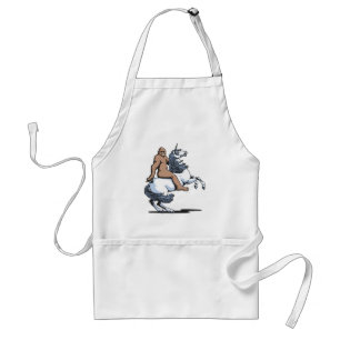 Bigfoot Riding a Unicorn Adult Apron