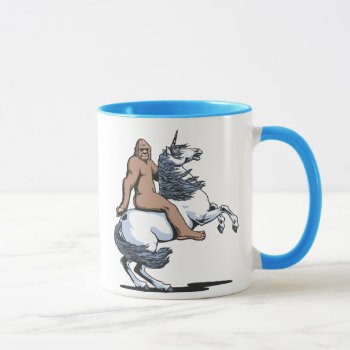 Bigfoot Riding A Unicorn Mug by kbilltv at Zazzle