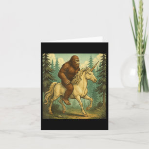 Bigfoot Riding A Unicorn Shirt Men Women Kids Sasq Card