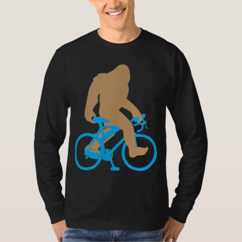 Bigfoot Riding Bicycle Funny Cute Sasquatch Bike  T_Shirt