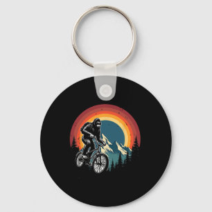 Bigfoot Riding Bicycle Vintage Mountain Biking Big Keychain