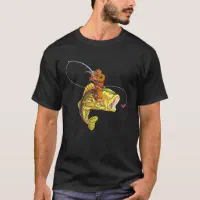 Bigfoot Riding Fish Funny Bassquatch And Yeti Fish T-Shirt