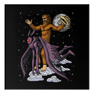 Bigfoot Riding Mothman Acrylic Print