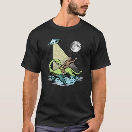 Bigfoot Riding Nessie T_Shirt