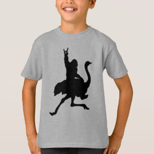 Bigfoot Riding Ostrich T-Shirt