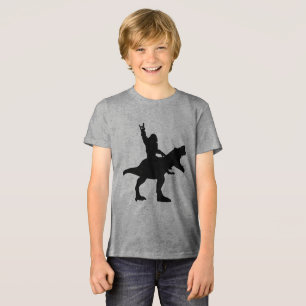 Bigfoot Riding T-Rex   Tri-Blend Shirt