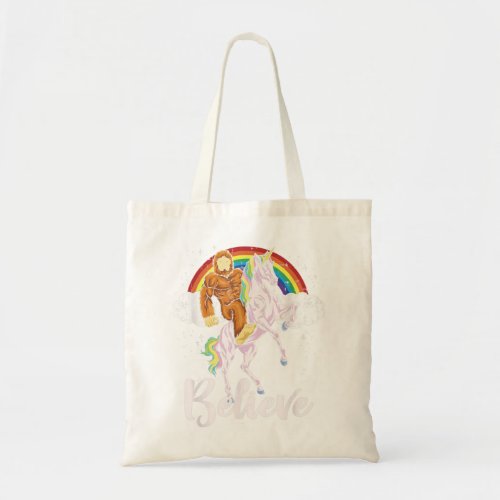 Bigfoot Riding Unicorn Believe Yeti Sasquatch Rain Tote Bag