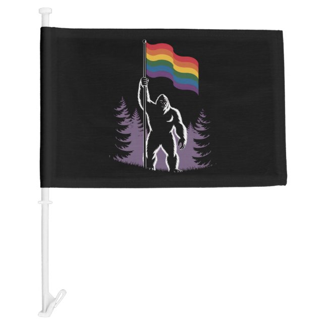 Bigfoot Rock On LGBTQ Progressive New Pride Flag  (Front)