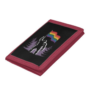 Bigfoot Rock On LGBTQ Progressive New Pride Flag Tri-fold Wallet