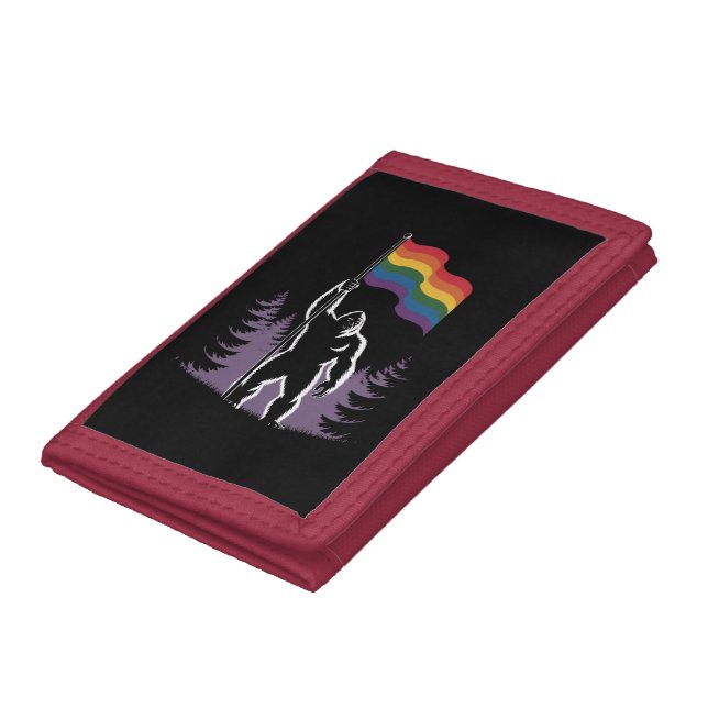 Bigfoot Rock On LGBTQ Progressive New Pride Flag  Trifold Wallet (Bottom)