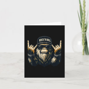 Bigfoot Rock On Sasquatch Heavy Metal Vibes Men Wo Card