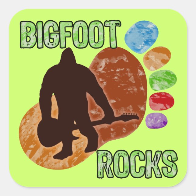 Bigfoot Rocks Square Sticker (Front)