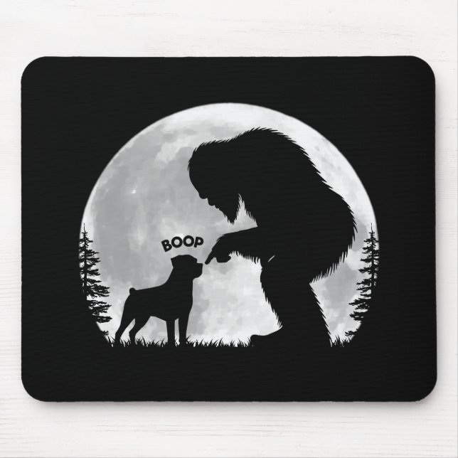 Bigfoot Rottweiler Boop Mouse Pad (Front)