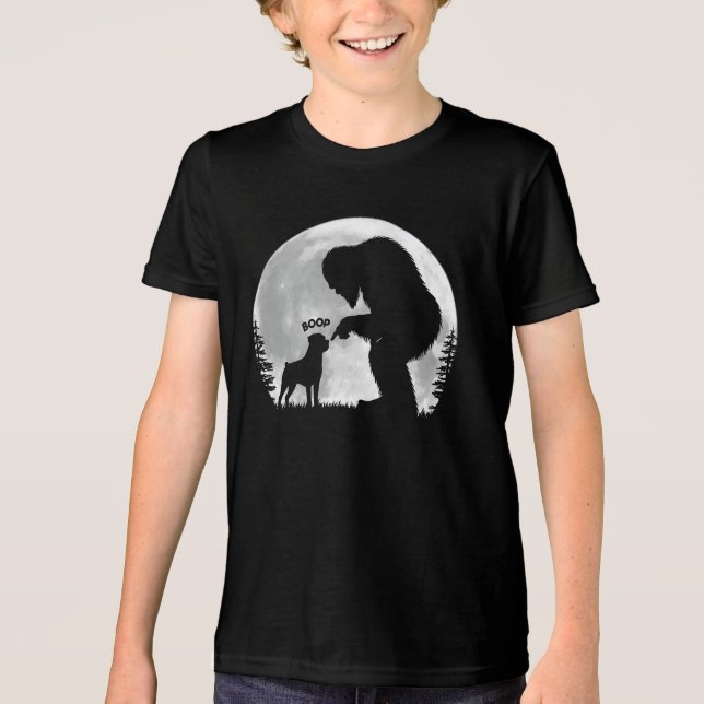 Bigfoot Rottweiler Boop Tri-Blend Shirt (Front)