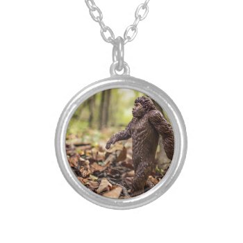 Bigfoot Round Pendant Necklace | Sasquatch by DementedButterfly at Zazzle