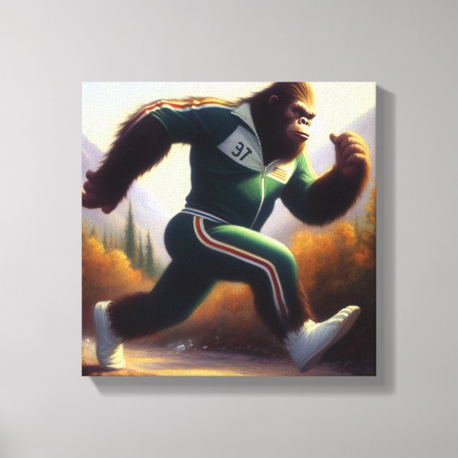Bigfoot Running Canvas Print (Front)