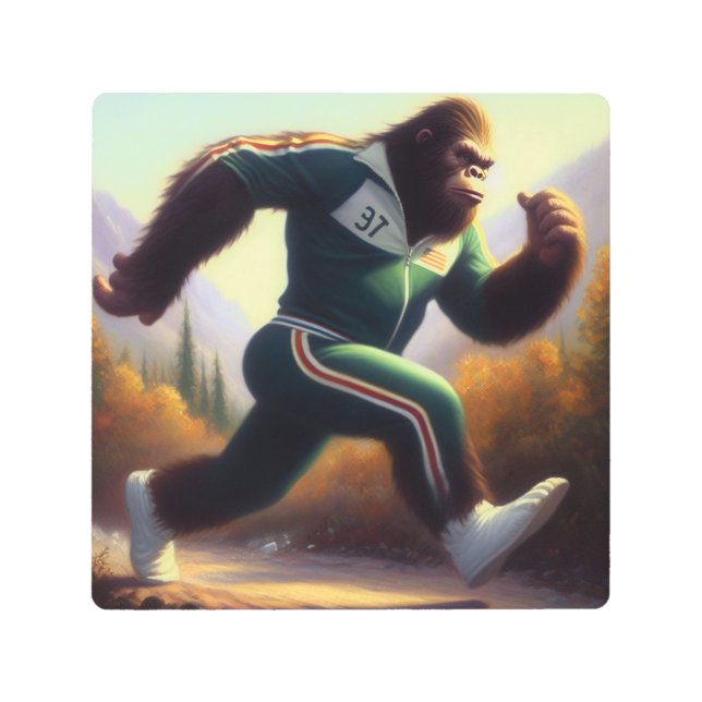 Bigfoot Running Metal Print (Front)