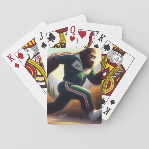 Bigfoot Running Playing Cards