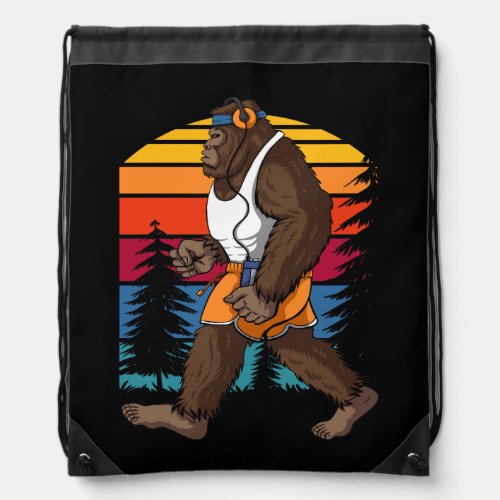 Bigfoot running retro vintage design Backpack