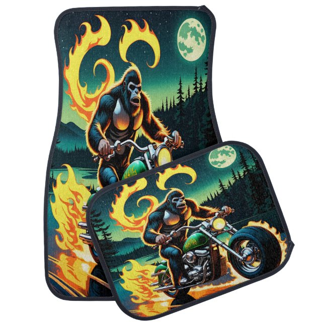 Bigfoot’s Burning Midnight Journey Car Floor Mat (Set)